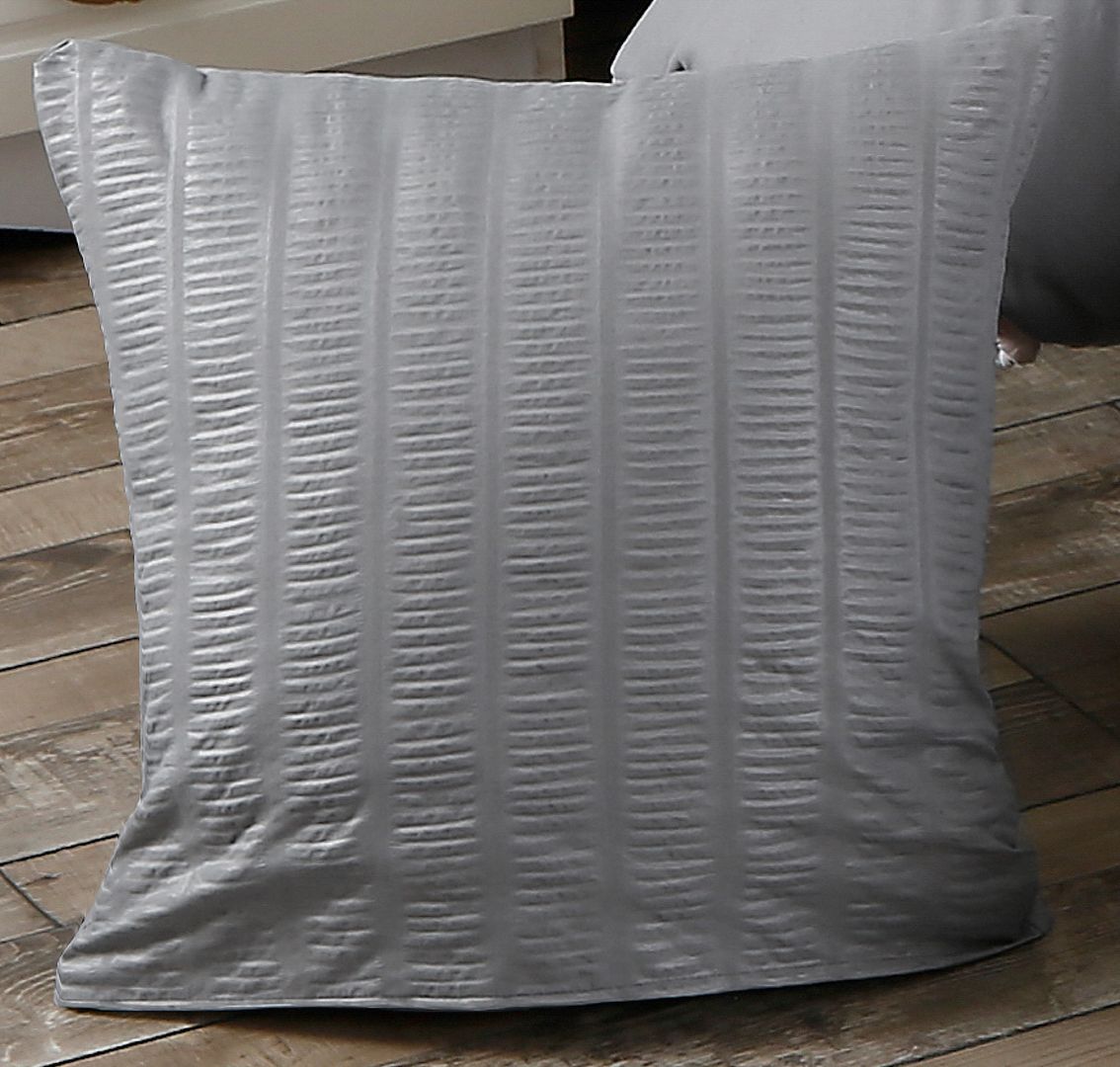 1000TC Ultra Soft Seersucker Cushion Covers - 2 Pack - Grey