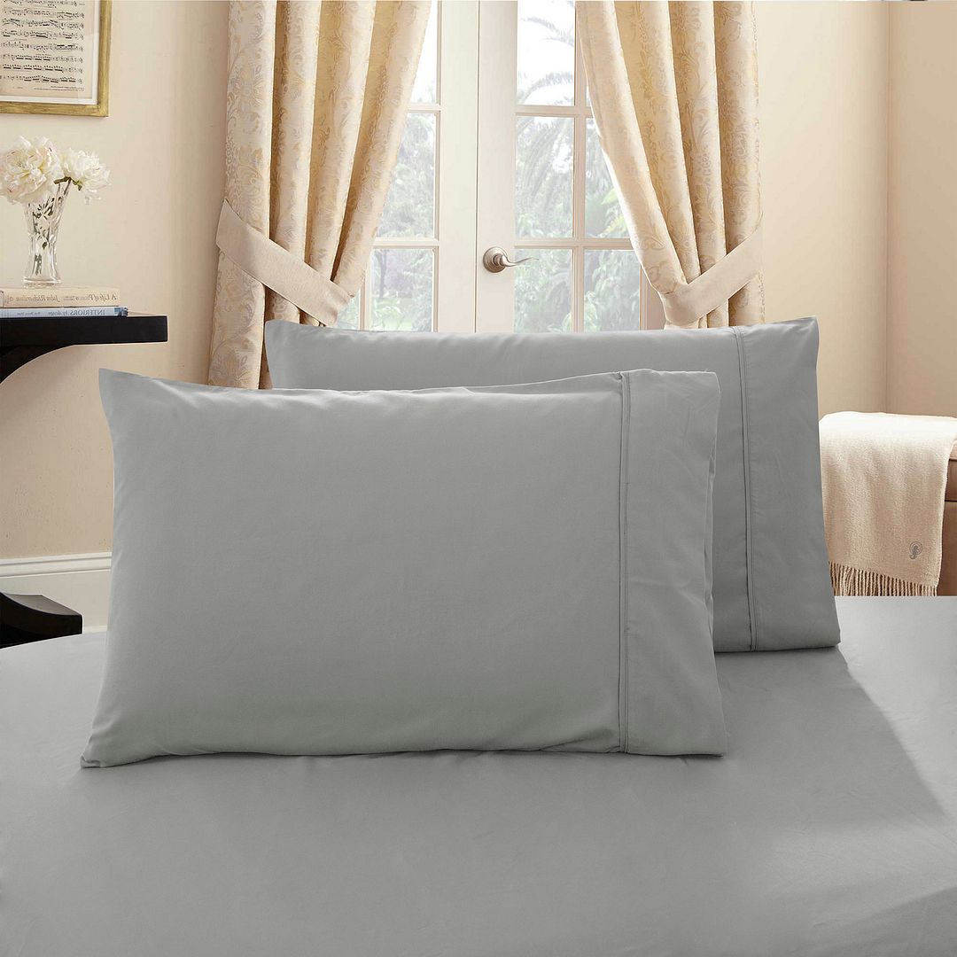 1000TC Ultra Soft Queen size Pillowcases 2 - Pack - Grey