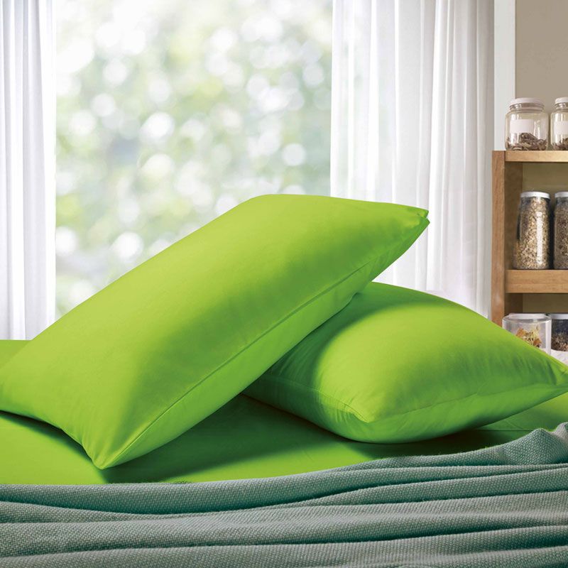 1000TC Ultra Soft Queen size Pillowcases 2 - Pack - Green