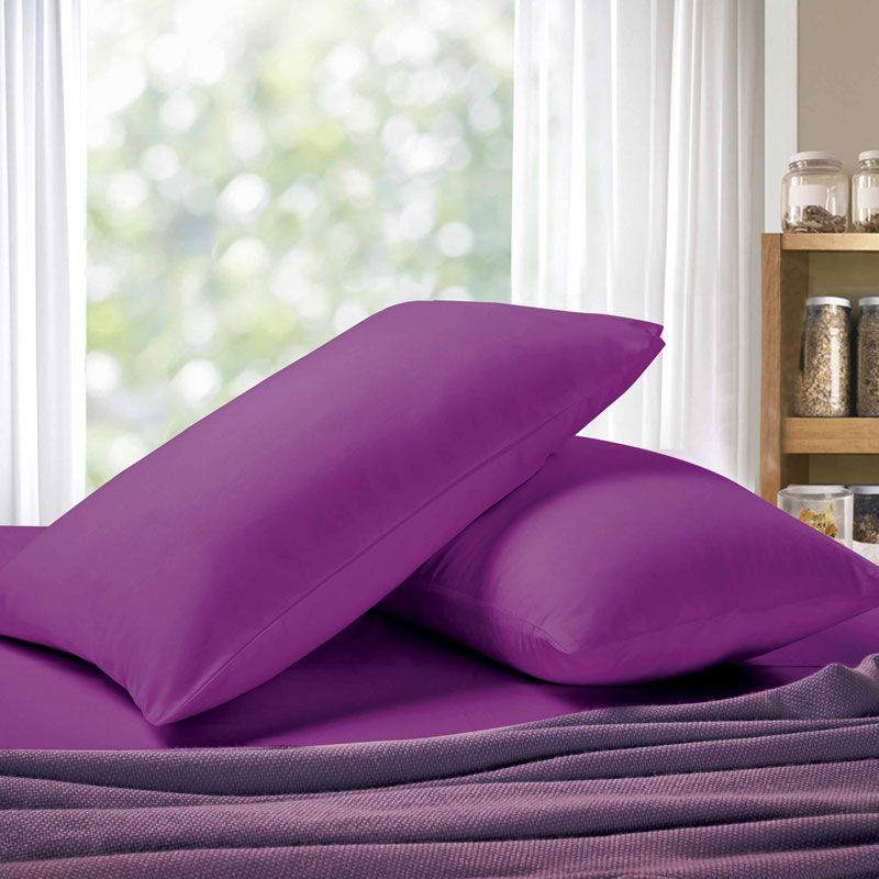 1000TC Ultra Soft Standrad size Pillowcases 2 - Pack - Purple