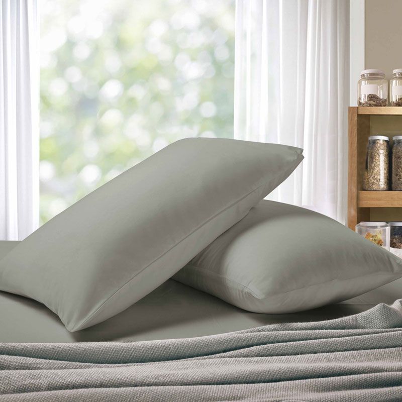 1000TC Ultra Soft Standrad size Pillowcases 2 - Pack - Grey