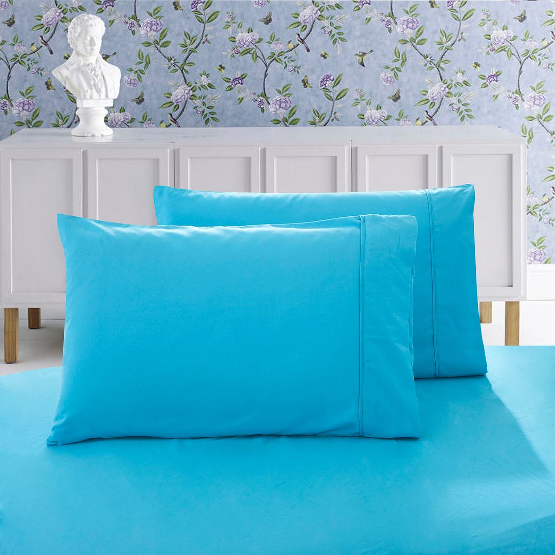 1000TC Ultra Soft Standrad size Pillowcases 2 - Pack - Light Blue