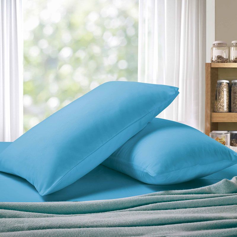 1000TC Ultra Soft Standrad size Pillowcases 2 - Pack - Light Blue