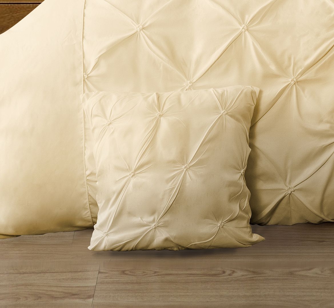 Diamond Pintuck Ultra Soft Cushion Covers 2 - Pack - Yellow Cream