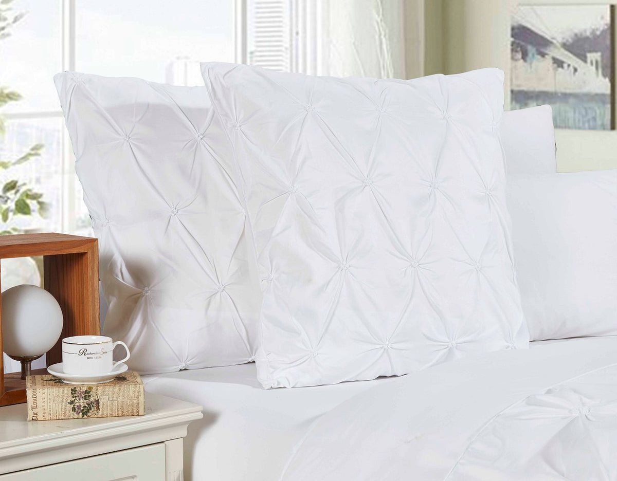 Diamond Pintuck Ultra Soft European Pillowcases 2 - Pack - White