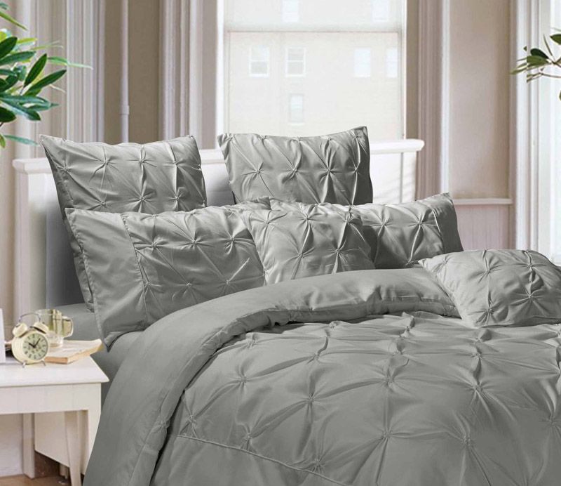 Diamond Pintuck Ultra Soft European Pillowcases 2 - Pack - Grey