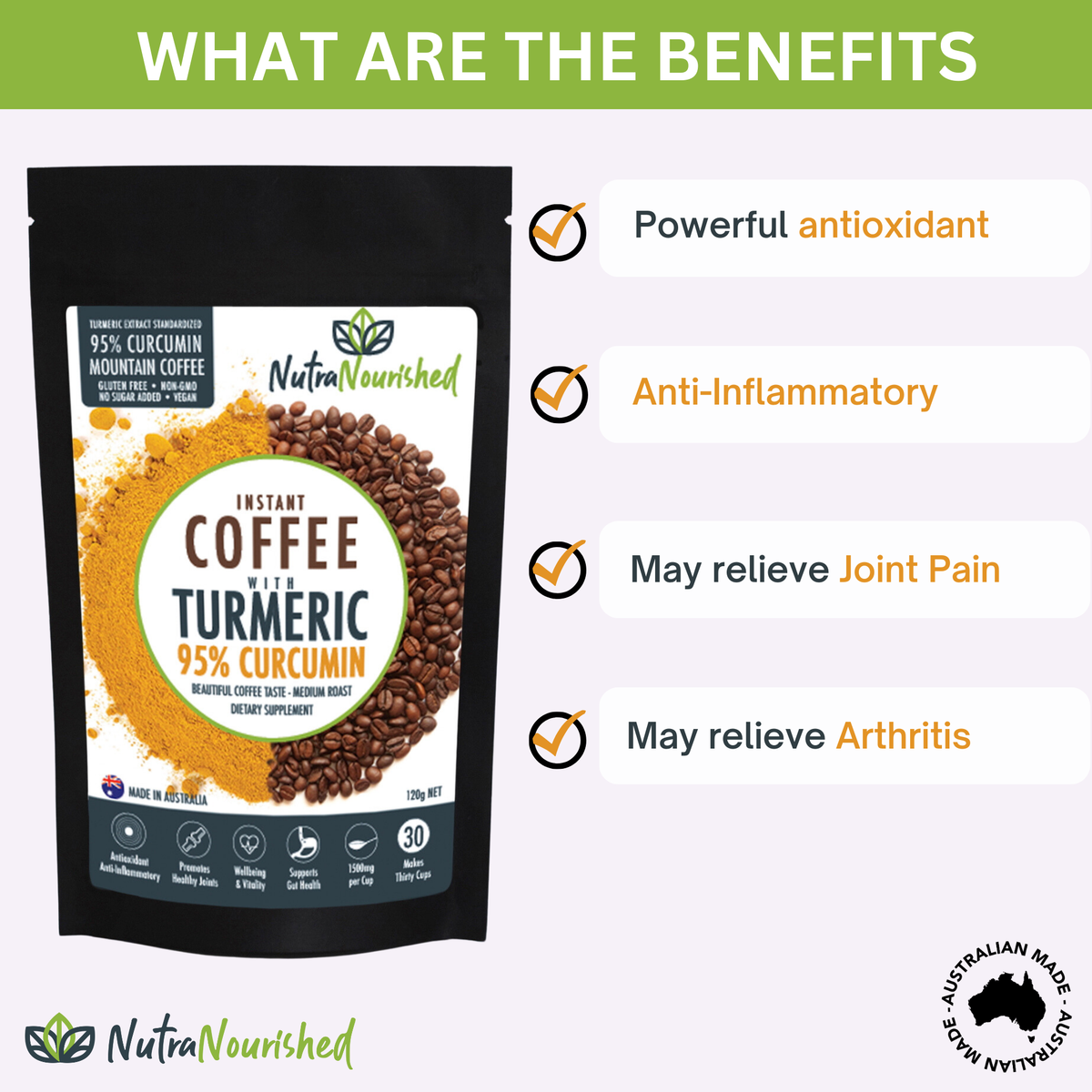Instant Coffee with 95% Pure Organic Curcumin - V497-COFFEE-NEW-120