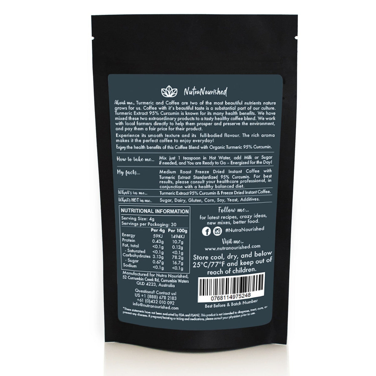 Instant Coffee with 95% Pure Organic Curcumin - V497-COFFEE-NEW-120