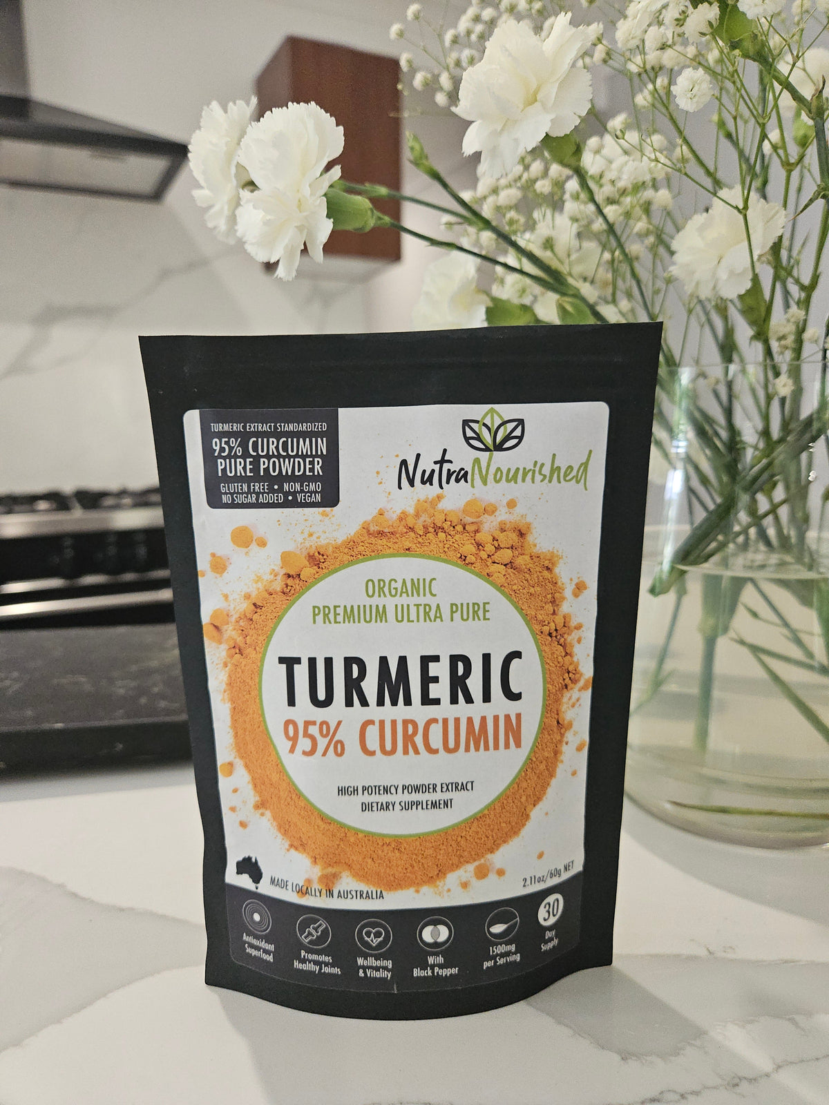 Pure Organic 95% Curcumin Powder (60g/1 month… - V497-CURCUMIN-PURE-60-FBM