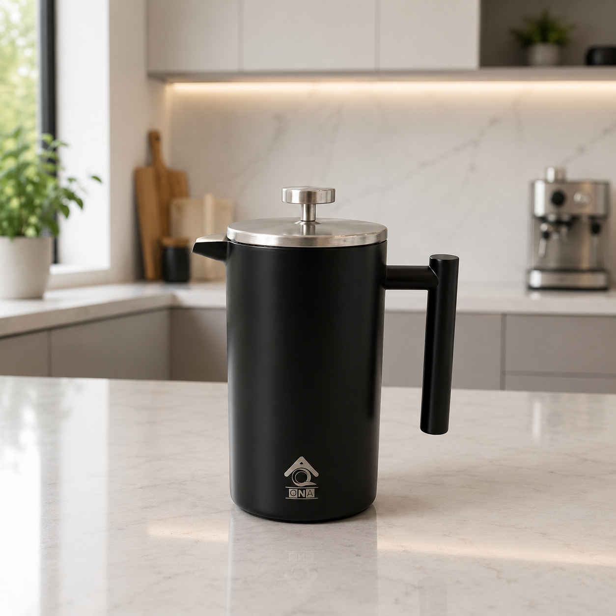 Black French Press Coffee Maker Plunger 1000ml