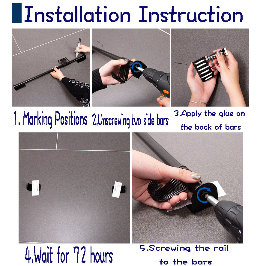 Nail - Free Hooks Hanger 40cm
