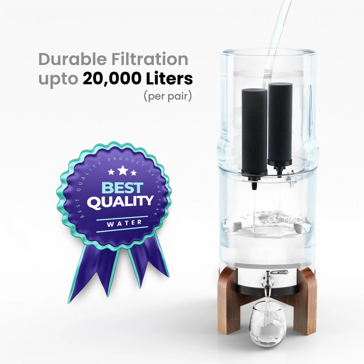 Phoenix 8L Stainless Steel Gravity Water Filter + POSTreat Fluoride cartridges