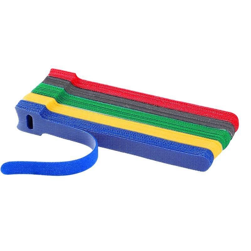 100PCS Reusable Cable Tie Nylon Hook Loop Strap Cord Ties PC TV Organiser - Colourful-100PCS
