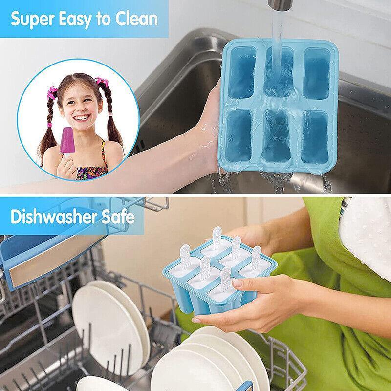 Silicone Ice Cream Mould Block Frozen Molds Icy Pole Jelly Popsicle - Green-10Grid