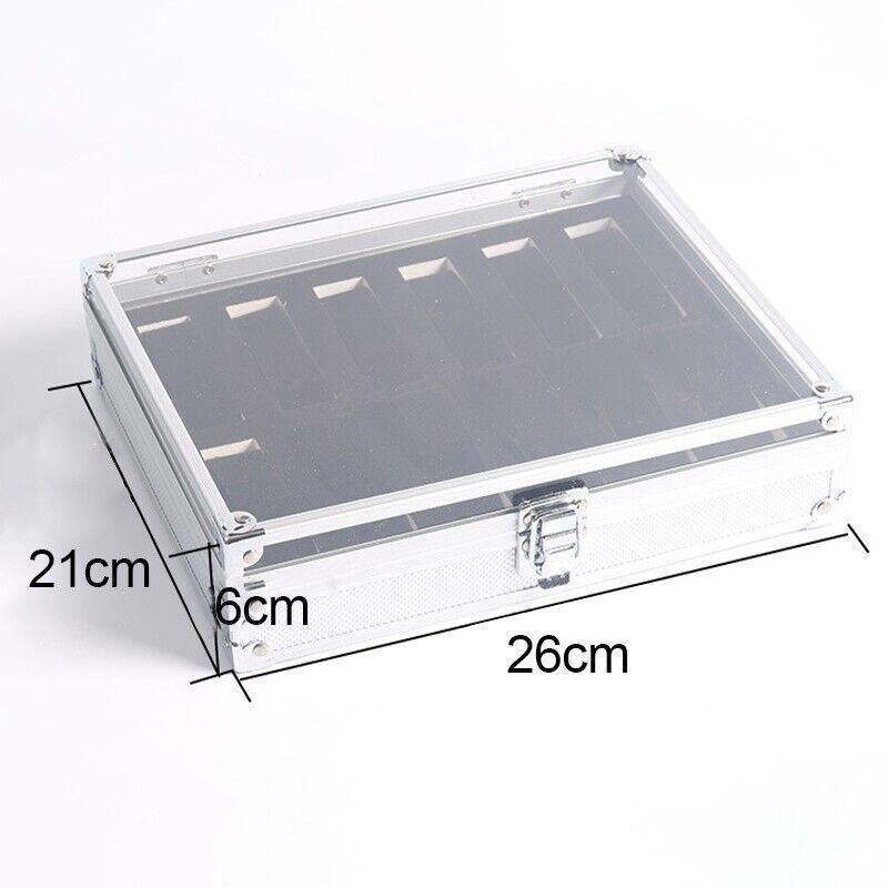 12 Grids Carbon Fiber Aluminum Watch Box Storage Case Holder Display