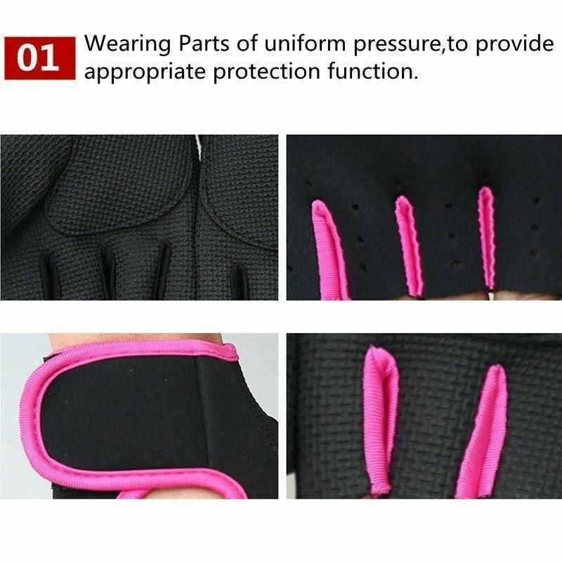 M Size Sports Gloves Weight Lifting Exercise Training Workout Bike Riding Men Women - Black+Purple
