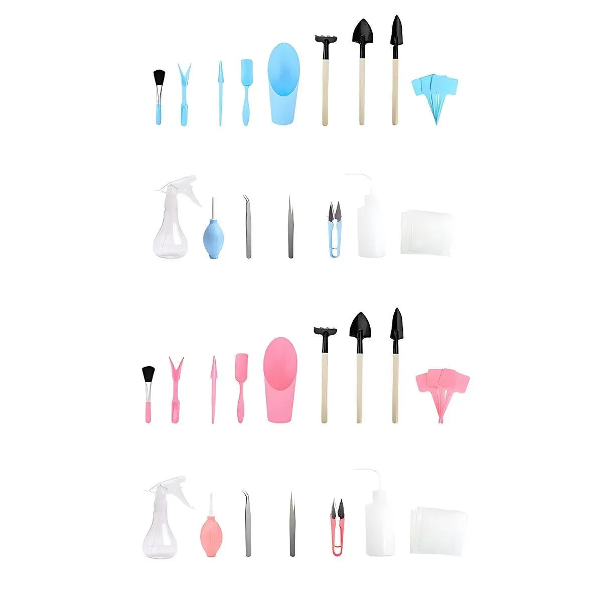 16X Mini Garden Hand Tools Transplanting Succulent Plant Gardening Tool Rake Set - Pink