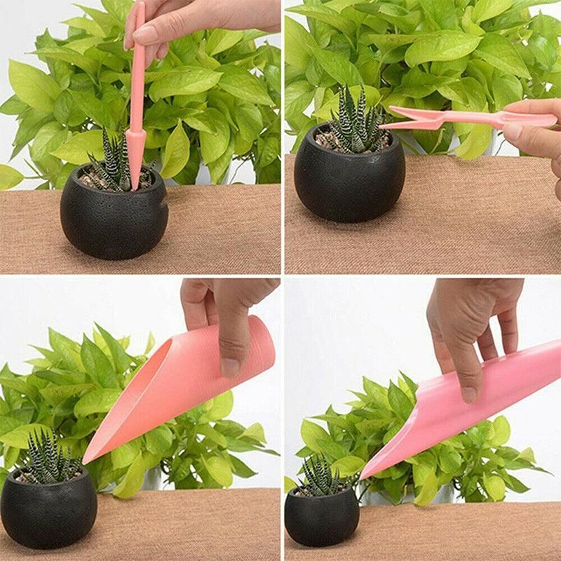 16X Mini Garden Hand Tools Transplanting Succulent Plant Gardening Tool Rake Set - Pink