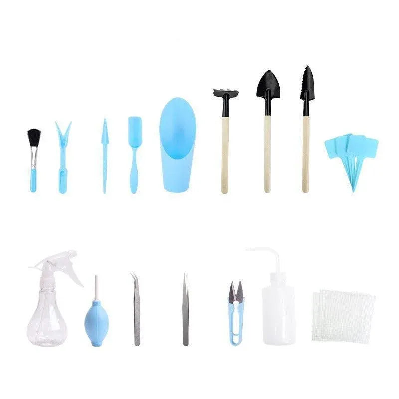 16X Mini Garden Hand Tools Transplanting Succulent Plant Gardening Tool Rake Set - Pink