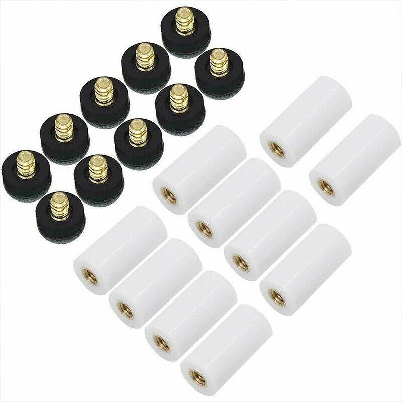 10 Pairs Soft Grey Billiard Tips Set with Screw-On Ferrules
