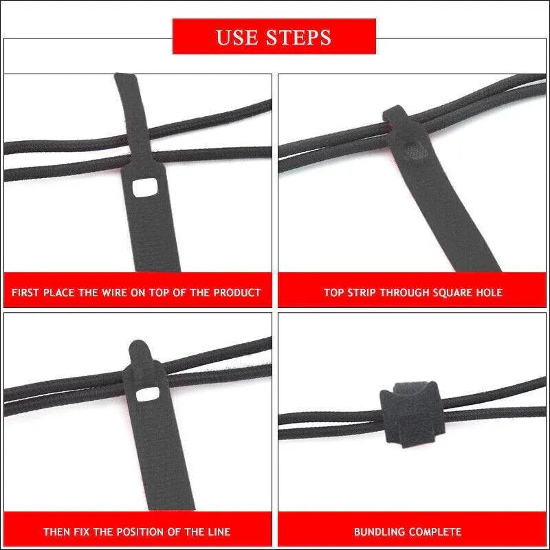 10/20/50PCS Reusable Hook and Loop Cable Ties Nylon Wire Cord Strap Organizer - 250 mm* 20 PCS