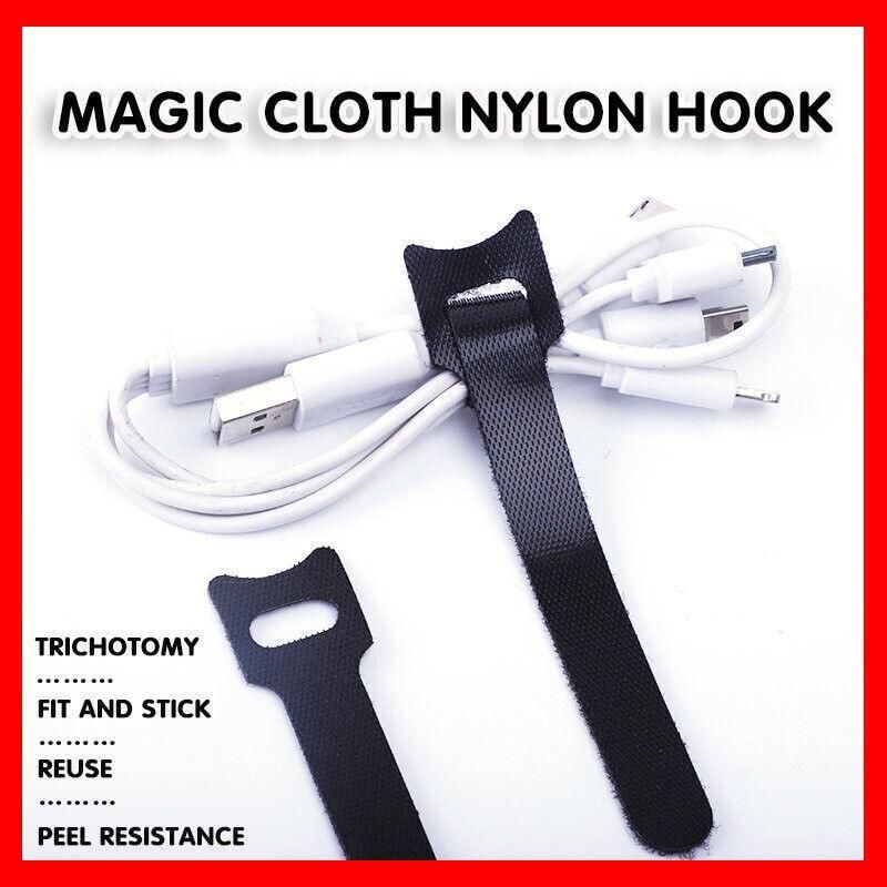 10/20/50PCS Reusable Hook and Loop Cable Ties Nylon Wire Cord Strap Organizer - 250 mm* 20 PCS