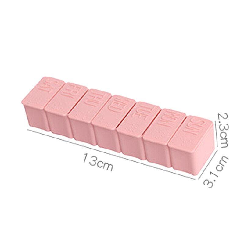 2X 7 Day Weekly Pill Box Medicine Tablet Organizer Dispenser Container Case - Beige