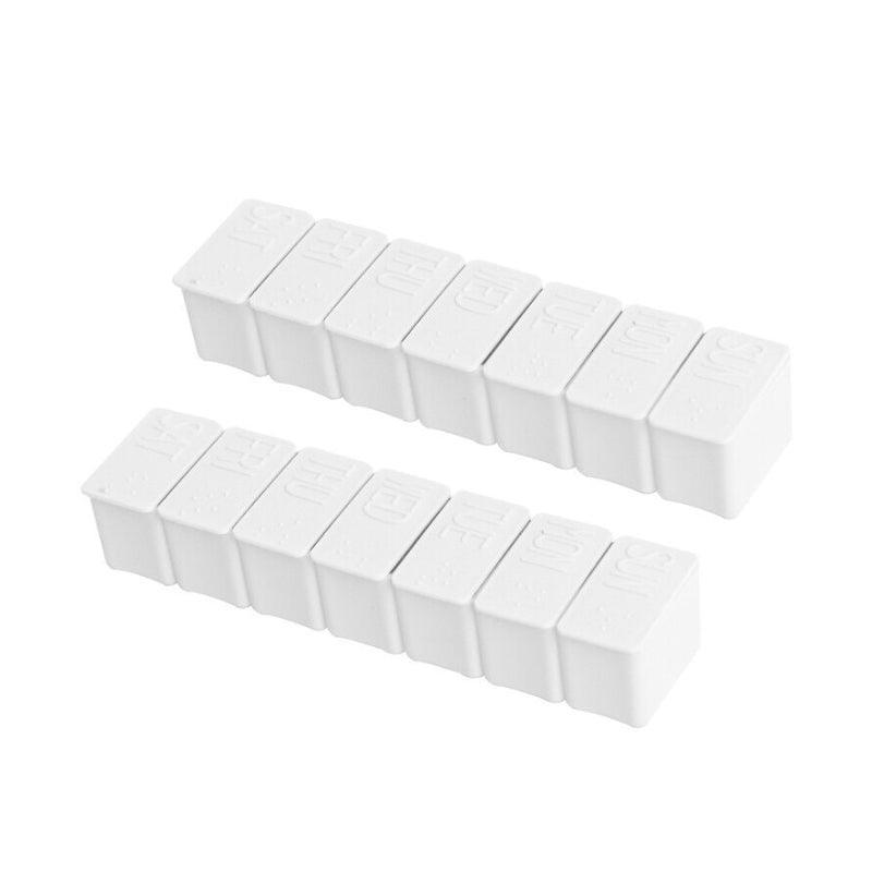 2X 7 Day Weekly Pill Box Medicine Tablet Organizer Dispenser Container Case - Beige