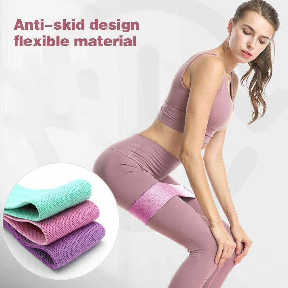 8x64CM Resistance Booty Bands Hip Circle Loop Bands Gym Home Exercise Women - Grey