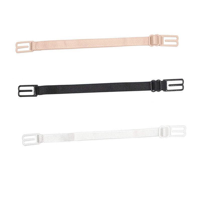 3Pcs Lady Nonslip Elastic Adjustable Band Bra Strap Holder Strap Racer Back Clip - White