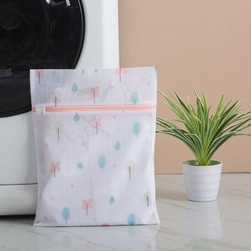 4Pcs Cute Delicates Wash Bag Laundry Lingerie Bra Washing Pack Set Clothes Case - Pink