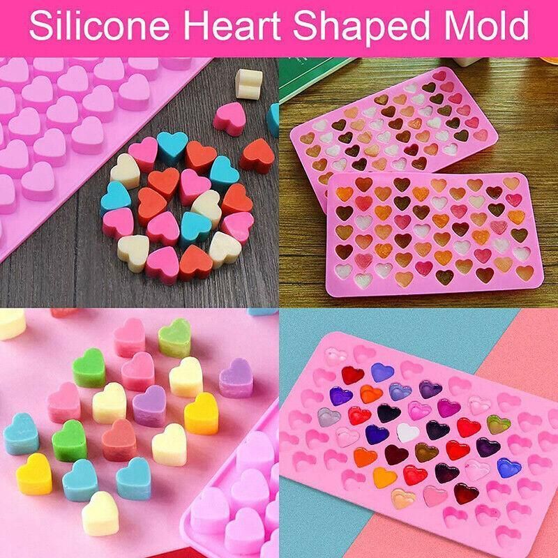 55 Love Heart Silicone Mould Chocolate Mold Candy Gummy Maker Ice Jelly Tray Au