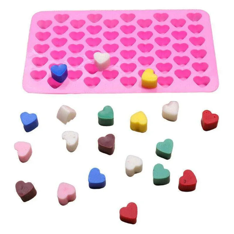 55 Love Heart Silicone Mould Chocolate Mold Candy Gummy Maker Ice Jelly Tray Au