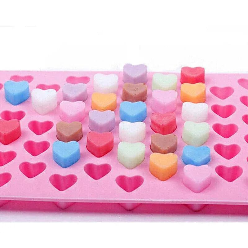 55 Love Heart Silicone Mould Chocolate Mold Candy Gummy Maker Ice Jelly Tray Au