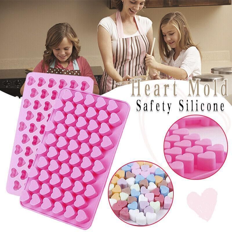 55 Love Heart Silicone Mould Chocolate Mold Candy Gummy Maker Ice Jelly Tray Au