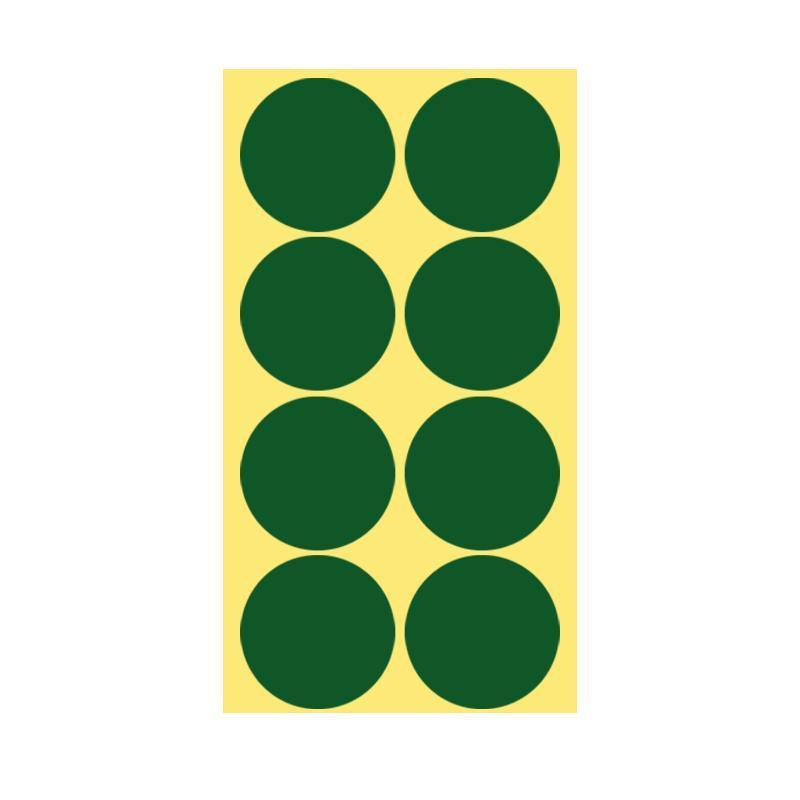 8/13/25/50mm Colour Sticker Dots Adhesive Round Labels Circular Scrapbooking Green - 25mm 40 Dots - 5 Sheets