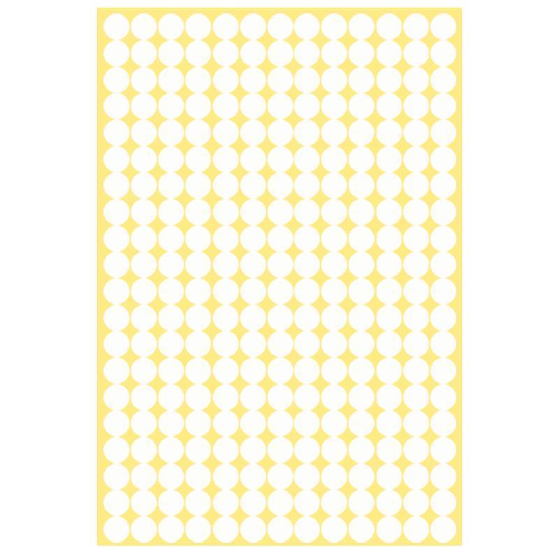 8/13/25/50mm Colour Sticker Dots Adhesive Round Labels Circular Scrapbooking White - 8mm 260 Dots - 5 Sheets