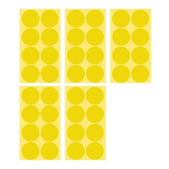 8 13 25 50mm Colour Sticker Dots Adhesive Round Labels Yellow 50mm 8 5 Sheets