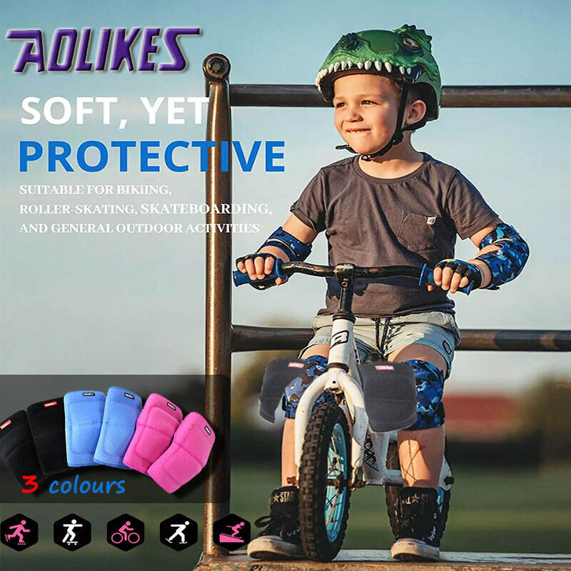 AOLIKES S Size Knee Pad Crash Proof Anti-Slip for Young Users Sports Protection - Rose Red
