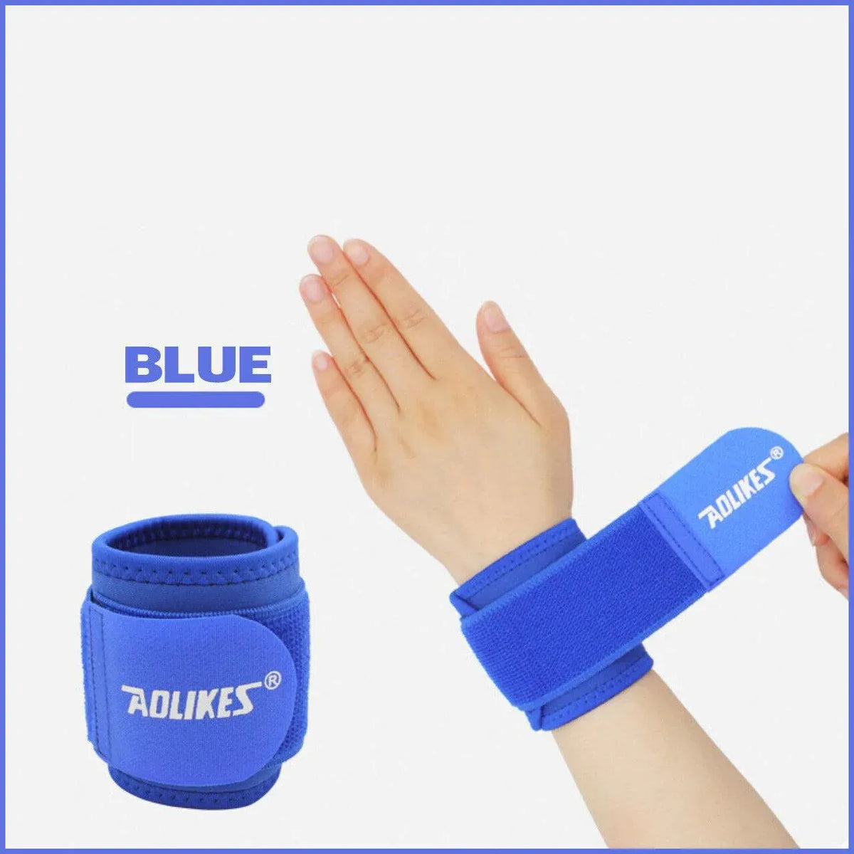 Aolikes Adjustable Sports Gym Wrist Support Brace Wrap Band Wristband Strap Au - Blue
