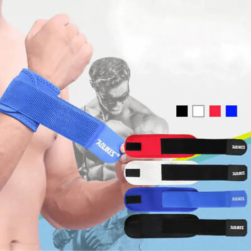 Aolikes Adjustable Sports Gym Wrist Support Brace Wrap Band Wristband Strap Au - Black+Grey