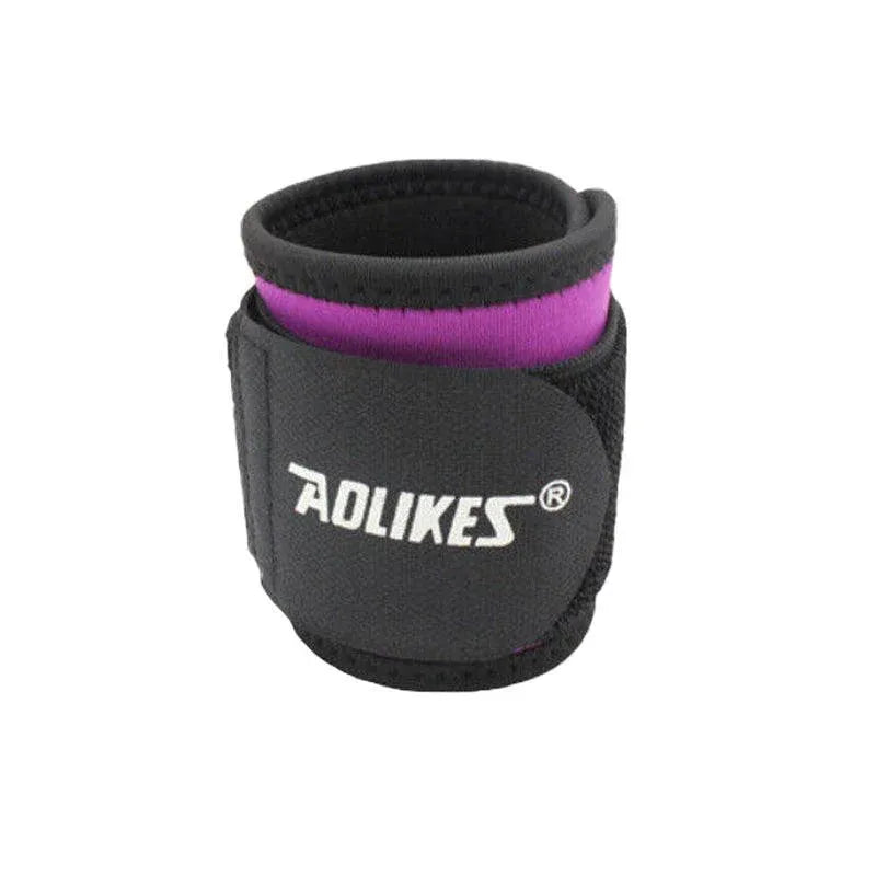 Aolikes Adjustable Sports Gym Wrist Support Brace Wrap Band Wristband Strap Au - Black+Purple
