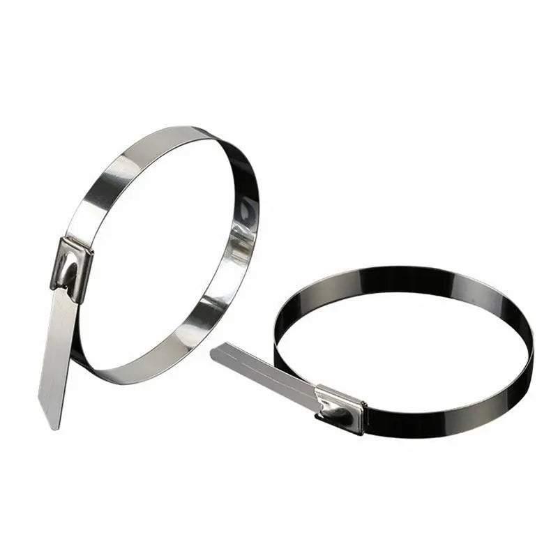 100x Stainless Steel Cable Ties SS304 Marine Grade Zip Strap Locking Wrap 100-800mm - 4.6*200mm
