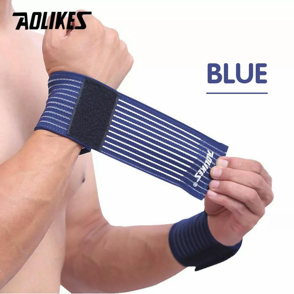 Aolikes Wrist Brace Elastic Bandage Support Sport Gym Wrap Fitness Wristband - Black