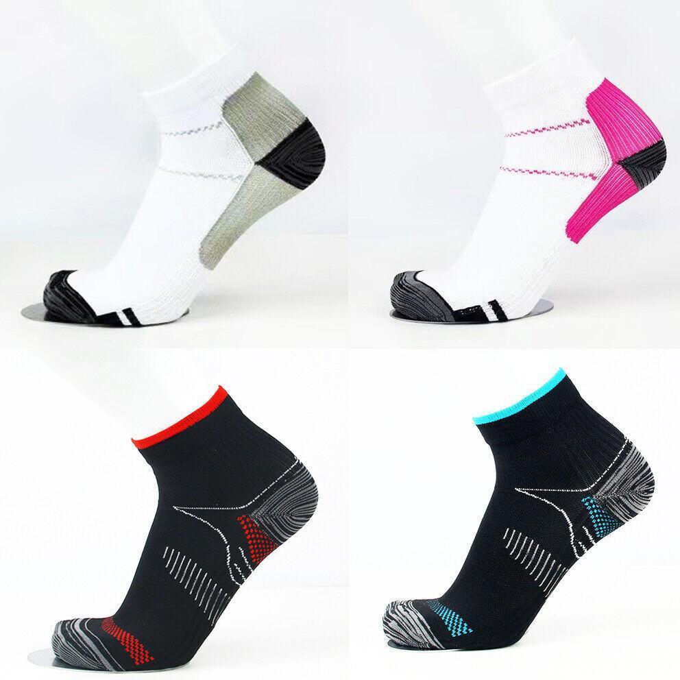 L XL Ankle Compression Socks for Foot Support and Daily Comfort Unisex - Black-Red