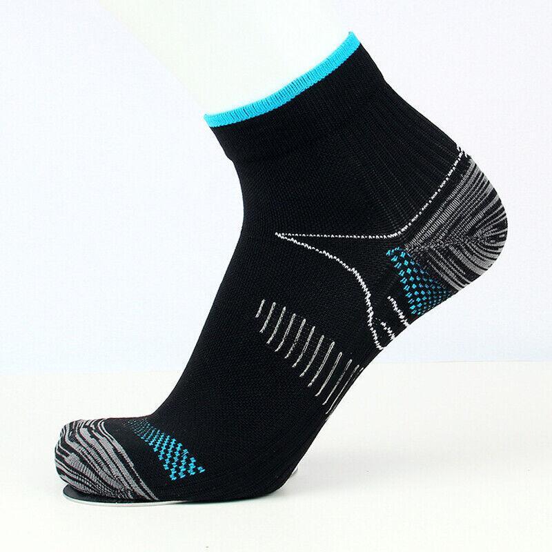 L XL Ankle Compression Socks for Foot Support and Daily Comfort Unisex - Black-Red