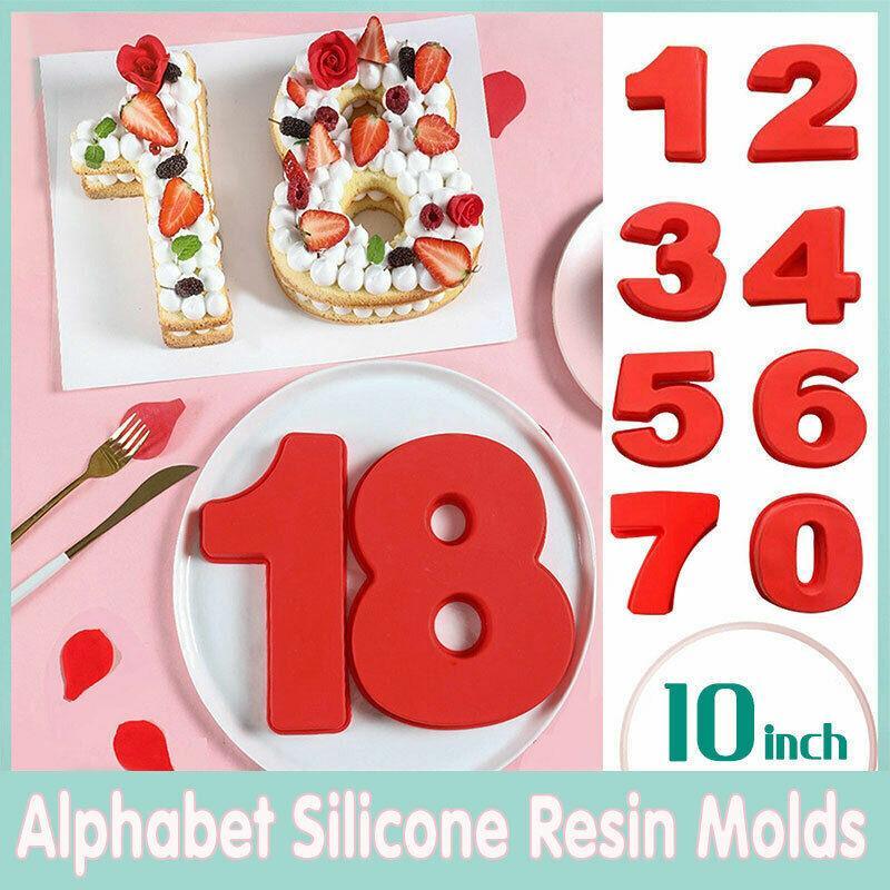 10 Inch Silicone Number Cake Mould Birthday Baking Pan Fondant Tools - 4