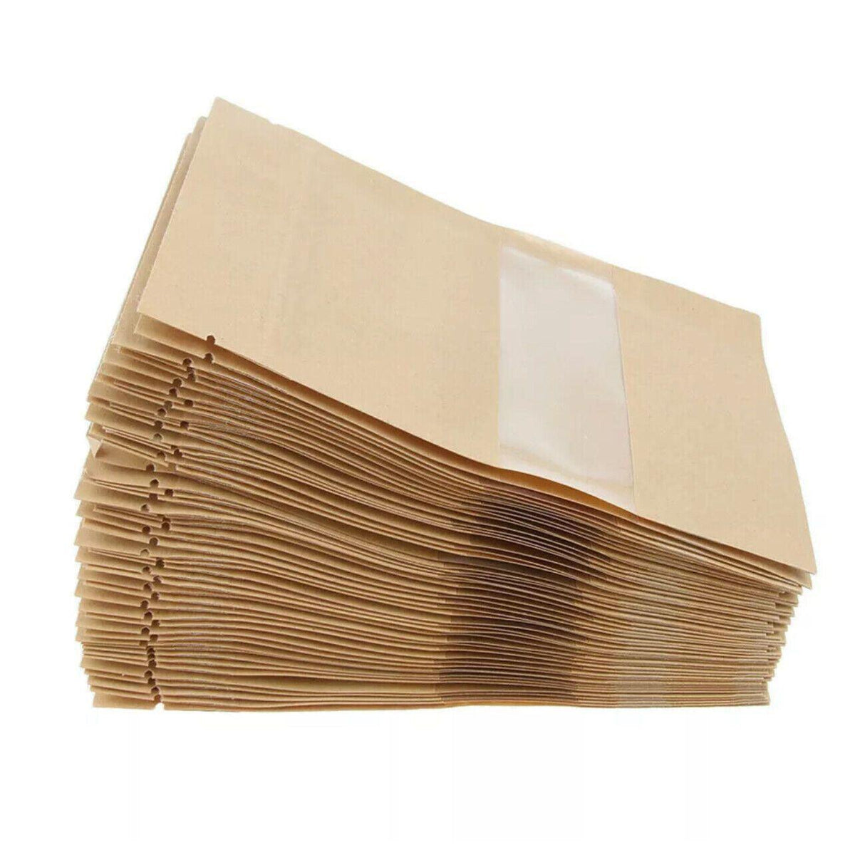 10-200x 9*14+3cm Stand Up Bag Kraft Paper Seal Packaging Window Zip Lock Pouch - 10 PCS