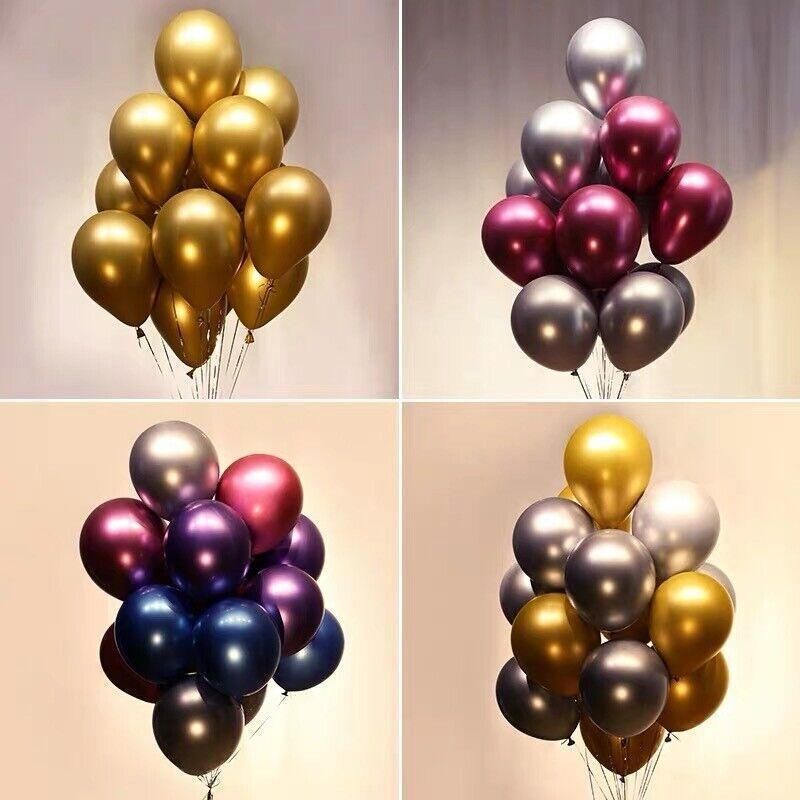 Metallic Latex Balloons 12 Inch Chrome Party Balloons for Birthday Wedding Decoration - Green 10PCS