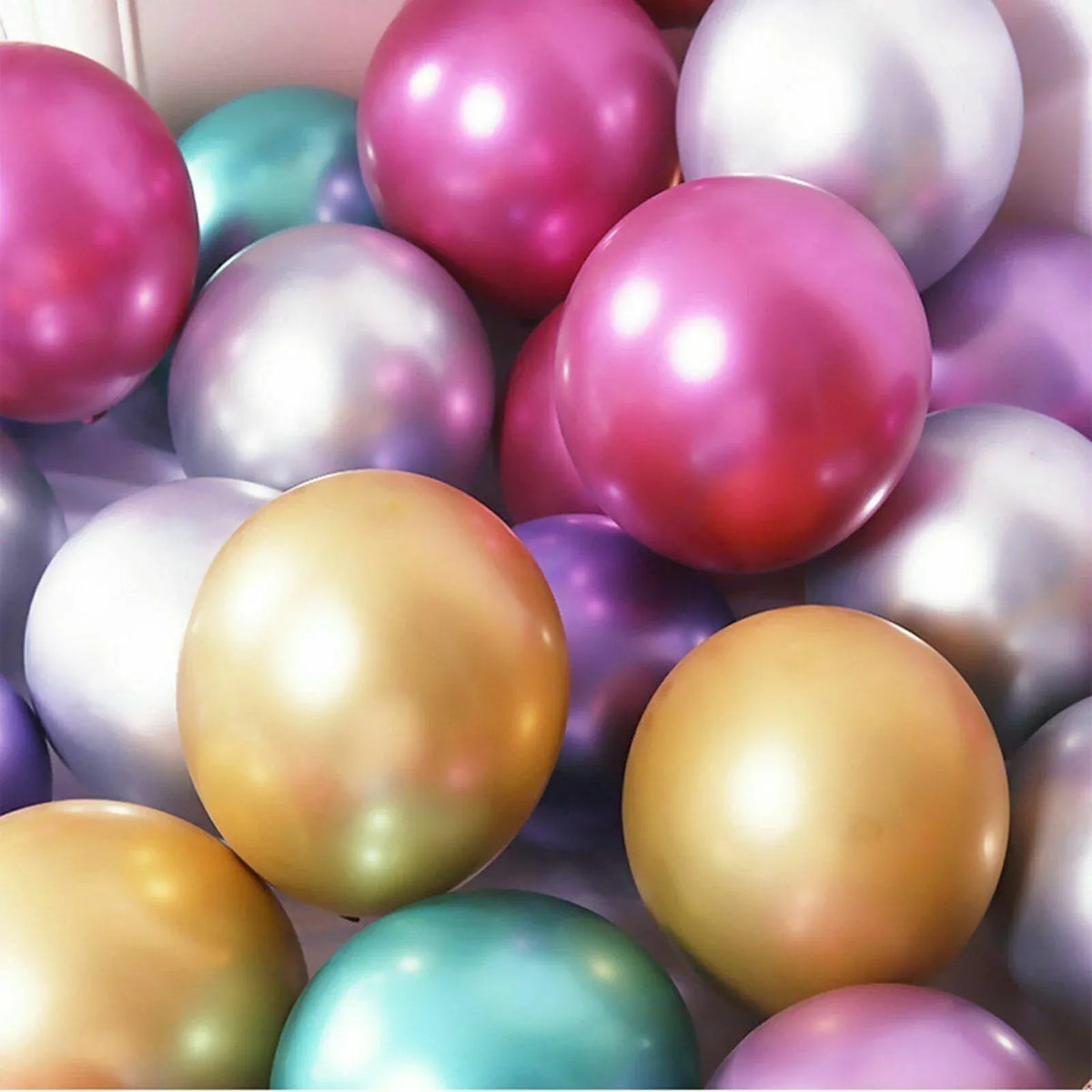 Metallic Latex Balloons 12 Inch Chrome Party Balloons for Birthday Wedding Decoration - Green 10PCS